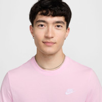 T-shirt Nike Sportswear Club rose et blanc