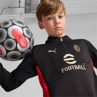 PUMA AC Milan Trainingstrui 1/4-Zip 2024-2025 Kids Zwart Rood Goud