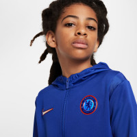 Nike Chelsea Trainingspak Woven Hooded 2024-2025 Kids Blauw Lichtblauw Felrood