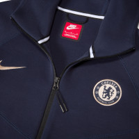 Nike Chelsea Tech Fleece Veste 2024-2025 Bleu Foncé Doré