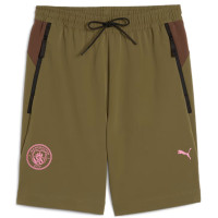 PUMA Manchester City Pumatech Short 2024-2025 Vert Olive Brun Rose