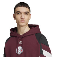 adidas Ajax Originals Sweat à Capuche 2024-2025 Bordeaux Blanc Noir
