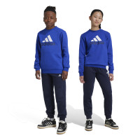 adidas Essentials Big Logo Fleece Survêtement Enfants Bleu Noir Blanc