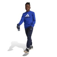adidas Essentials Big Logo Fleece Survêtement Enfants Bleu Noir Blanc