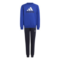 adidas Essentials Big Logo Fleece Survêtement Enfants Bleu Noir Blanc