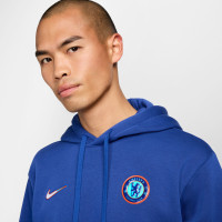 Nike Chelsea Club Sweat à Capuche 2024-2025 Bleu Bleu Clair Orange