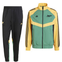 adidas Arsenal Culturewear Woven Trainingspak Full-Zip 2024-2025 Geel Zwart Groen