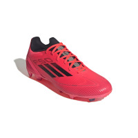 adidas F50 League Gras / Kunstgras Voetbalschoenen (MG) Felrood Zwart Zilver
