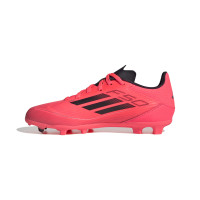 adidas F50 League Gras / Kunstgras Voetbalschoenen (MG) Kids Felrood Zwart Zilver