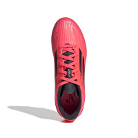 adidas F50 League Gras / Kunstgras Voetbalschoenen (MG) Kids Felrood Zwart Zilver