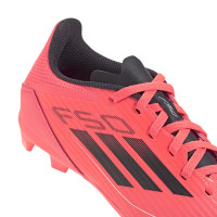 adidas F50 League Gras / Kunstgras Voetbalschoenen (MG) Kids Felrood Zwart Zilver