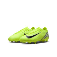 Nike Zoom Mercurial Vapor 16 Pro Gazon Naturel Chaussures de Foot (FG) Enfants Néon Jaune Noir Argenté