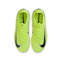 Nike Zoom Mercurial Vapor 16 Pro Gazon Naturel Chaussures de Foot (FG) Enfants Néon Jaune Noir Argenté
