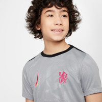 Nike Chelsea Pre-Match Maillot d'Entraînement 2024-2025 Enfants Gris Noir Rose