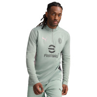 PUMA AC Milan Trainingstrui 1/4-Zip 2024-2025 Groen Grijs Lichtroze