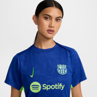 Nike FC Barcelona Pre-Match Trainingsshirt 2024-2025 Dames Blauw Lichtgroen
