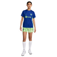 Nike FC Barcelona Pre-Match Trainingsshirt 2024-2025 Dames Blauw Lichtgroen