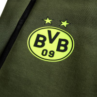 PUMA Borussia Dortmund Pumatech Trainingsbroek 2024-2025 Olijfgroen Donkergroen Geel