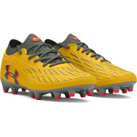 Under Armour Magnetico Pro 4.0 Gras Voetbalschoenen (FG) Geel Grijs Rood