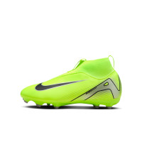 Nike Zoom Mercurial Superfly 10 Academy Gazon Naturel Artificiel Chaussures de Foot (MG) Enfants Néon Jaune Noir Argenté