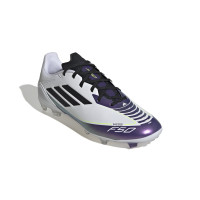 adidas F50 Messi League Gras / Kunstgras Voetbalschoenen (MG) Wit Paars Zwart