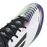 adidas F50 Messi League Gras / Kunstgras Voetbalschoenen (MG) Wit Paars Zwart
