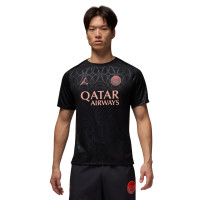 Nike Paris Saint-Germain x Jordan Pre-Match Maillot d'Entraînement 2024-2025 Noir Rouge Rose