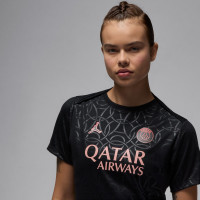 Nike Paris Saint-Germain x Jordan Pre-Match Trainingsshirt 2024-2025 Dames Zwart Rood Roze