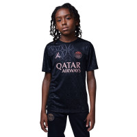 Nike Paris Saint-Germain x Jordan Pre-Match Maillot d'Entraînement 2024-2025 Enfants Noir Rouge Rose