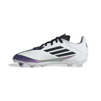 adidas F50 Messi League Gras / Kunstgras Voetbalschoenen (MG) Kids Wit Paars Zwart
