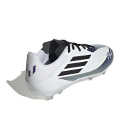 adidas F50 Messi League Gras / Kunstgras Voetbalschoenen (MG) Kids Wit Paars Zwart