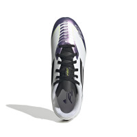 adidas F50 Messi League Gras / Kunstgras Voetbalschoenen (MG) Kids Wit Paars Zwart