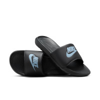 Nike Victori One Claquettes Noir Bleu Clair