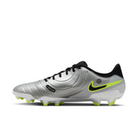 Nike Tiempo Legend 10 Academy Gazon Naturel Gazon Artificiel Chaussures de Foot (MG) Argenté Noir Néon Jaune