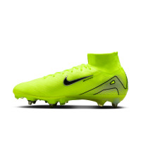 Nike Zoom Mercurial Superfly 10 Elite Crampons Vissés Chaussures de Foot (SG) Néon Jaune Noir Argenté
