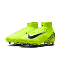 Nike Zoom Mercurial Superfly 10 Elite Crampons Vissés Chaussures de Foot (SG) Néon Jaune Noir Argenté