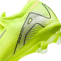 Nike Zoom Mercurial Vapor 16 Pro Gazon Naturel Chaussures de Foot (FG) Néon Jaune Noir Argenté