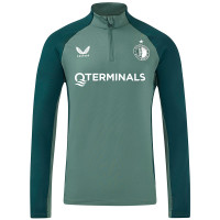 Castore Feyenoord Trainingspak 1/4-Zip 2024-2025 Dames Donkergroen Lichtgroen Wit