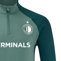 Castore Feyenoord Trainingspak 1/4-Zip 2024-2025 Dames Donkergroen Lichtgroen Wit
