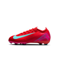 Nike Zoom Mercurial Vapor 16 Pro Gras Voetbalschoenen (FG) Kids Rood Turquoise Roze