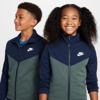 Nike Sportswear Survêtement Full-Zip Enfants Bleu Foncé Vert Blanc
