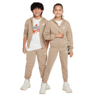 Nike Sportswear Club Fleece Survêtement à Capuche Full-Zip Enfants Marron Clair Blanc
