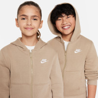 Nike Sportswear Club Fleece Survêtement à Capuche Full-Zip Enfants Marron Clair Blanc