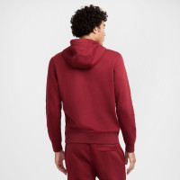 Nike Sportswear Club Fleece Sweat à Capuche Rouge Foncé Blanc
