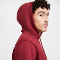 Nike Sportswear Club Fleece Sweat à Capuche Rouge Foncé Blanc
