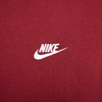 Nike Sportswear Club Fleece Sweat à Capuche Rouge Foncé Blanc