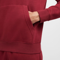 Nike Sportswear Club Fleece Sweat à Capuche Rouge Foncé Blanc