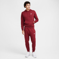 Nike Sportswear Club Fleece Sweat à Capuche Rouge Foncé Blanc