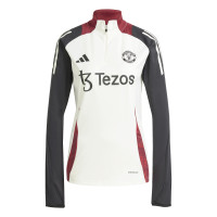 adidas Manchester United Trainingspak 1/4-Zip 2024-2025 Dames Wit Zwart Rood