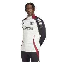 adidas Manchester United Trainingstrui 1/4-Zip 2024-2025 Wit Zwart Rood